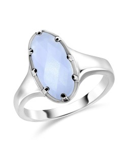 Blue Chalcedony Silver Rings NSR-2338